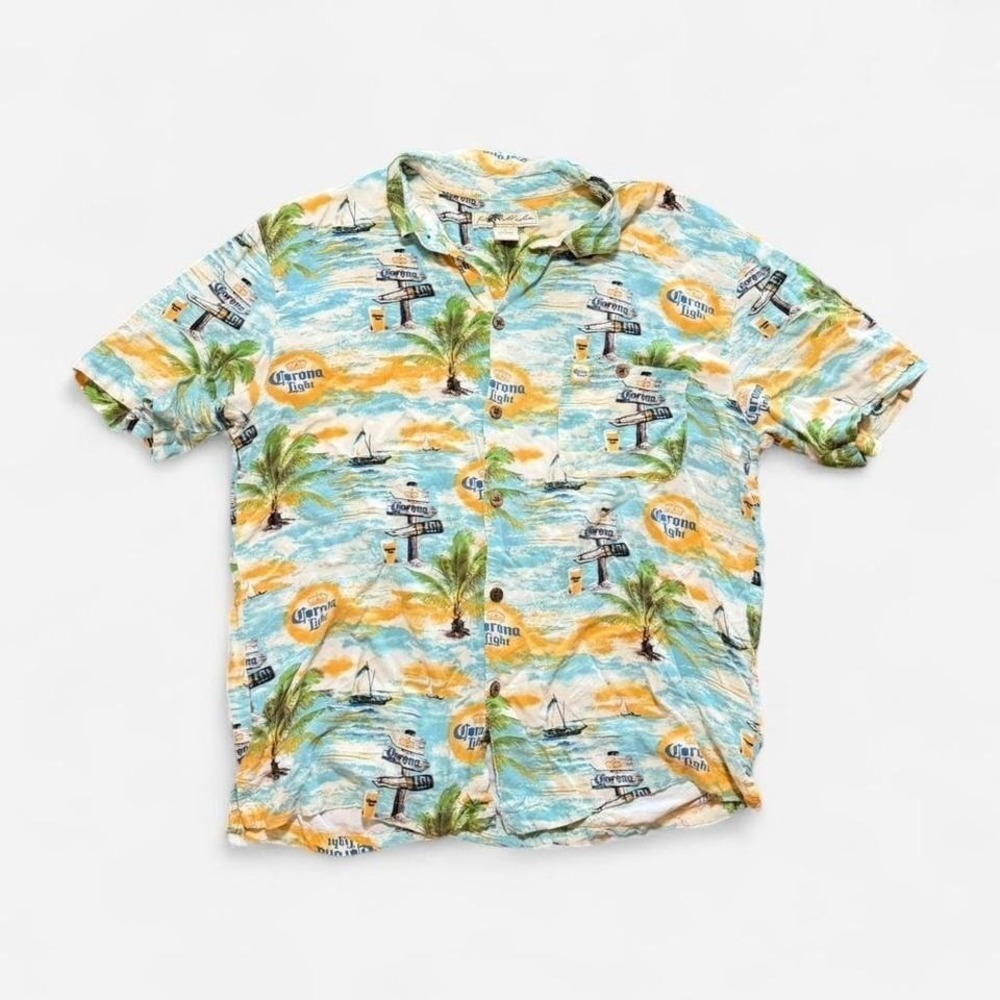 Joe Marlin Corona Light Men's Sz L Button-up Shirt